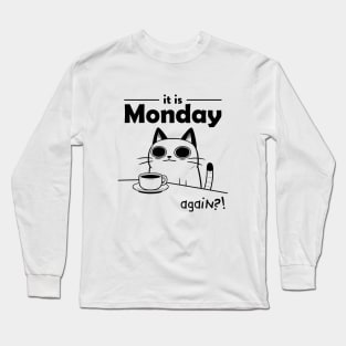 Hate Monday Cat T-Shirt Long Sleeve T-Shirt